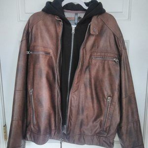 Calvin Klein Faux Lamb Leather Moto Jacket